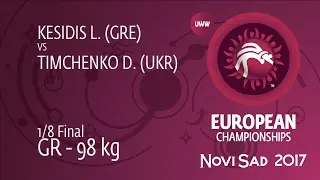 1/8 GR - 98 kg: D. TIMCHENKO (UKR) df. L. KESIDIS (GRE) by FALL, 7-4