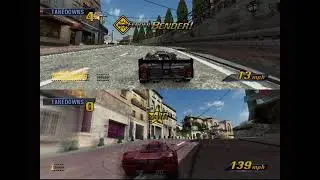 Burnout 3: Takedown Splitscreen Gameplay at 480p