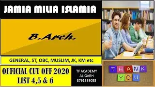 JMI BARCH ofiicial cut off ranks 2020 - all categories II jmi admission 2021 II JMI barch course