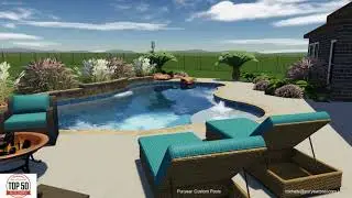 Beautiful Free Form pool with jump rock