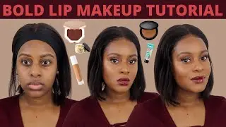 BOLD LIP FALL / AUTUMN MAKEUP TUTORIAL | MAKEUP FOR BLACK WOMEN,WOC |FOR BEGINNERS| Exclusively Tee.
