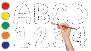 Давайте научимся рисовать ABCDE, ABCD и 1234 для детей | Простое рисование шаг за шагом для детей