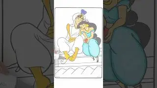 Coloring Jasmine & Aladdin | Disney Coloring Page #aladdin #princess #coloring