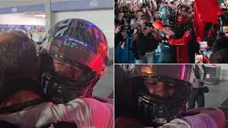 Lando Norris hugs his father & Carlos Sainz after P2 finish in the #SingaporeGP | Wholesome BTS
