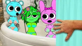 Cleaning SKY, PINKI, Vineria, WENDA and Simon From Dirt (Sprunki in Real Life)