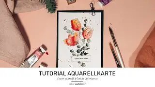 DIY Stamping Tutorial - DIY Anleitung f&uuml;r einfache Aquarellkarte f&uuml;r Anf&auml;nger