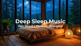Peaceful Piano on a Rainy Night ☔ Warm Bedroom Relieve Stress, Anxiety, Meditation, Heals the Mind