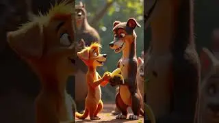 The Brave Tiger and the Tricky Monkey🐯🦁🐒🎭#tiger #animation #animals #funny #cartoon