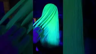 Black🖤 light💡luminous hair how looking this?? #hair #balayage #hairstyle #bluehair