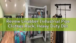 Review Livabber Industrial Pipe Clothes Rack, Heavy Duty Detachable Iron Garment Rack Wall Mounted,