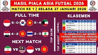 Hasil Piala Asia Futsal 2026 - Indonesia vs Korea Selatan - Klasemen Piala Aasia Futsal 2026 Terbaru