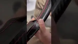 Stitch a carbon fiber steering wheel cover 🪡#car #automobile #interiordesign #diy #enjoy #tutorial