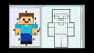 2D to 3D LEVEL 2 Minecraft Characters (debuxar do 2D ao 3D) PIXEL ART