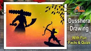 How to Draw Easy Dussehra Scenery | Dusshera Drawing | Lord Ram | Ravan Vadh | Happy Vijaya Dashami