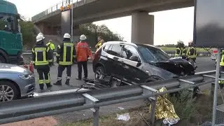 Unfall auf A31 bei Lingen: Frau f&auml;hrt gegen Baustellenfahrzeug