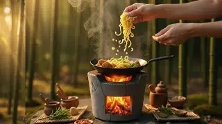 Miniature Chicken Chow Mein in Jungle | Tiny Cooking ASMR