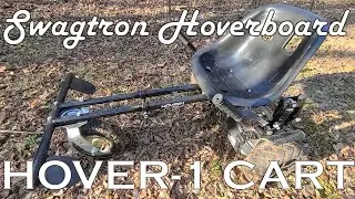 Swagtron T6 Hoverboard with Hover-1 Beast Buggy cart playing in the woods