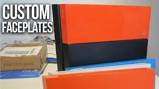 PS4 CUSTOM FACEPLATES - BLUE, RED, ORANGE & WHITE