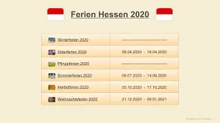 Ferien Hessen 2020