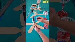 3 cardboard ceiling fans, 2 standing fans made from Coca-Cola cans #homemadefans #cardboardcrafts