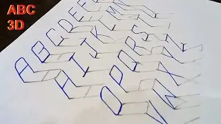 How to draw 3d alphabets - learn 3d abc - 3d trick art
