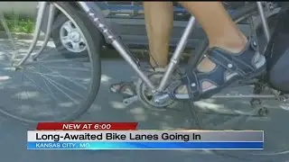 Long-awaited bike lanes going in along Missouri and Grand