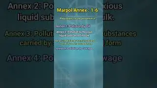 Marpol Annex 1-6   #marpol #Marpol_Annex  #Pollution #Marine_Engineering #COC_exams #ship