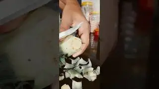 Easy & Safe Pineapple Peeling 🍍🔪 | Top & Bottom Skin Removed #pineapple #fruit #nature #foodshorts