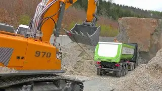 Komatsu HD 405 Overload / Liebherr Excavator Save The Truck With Chains