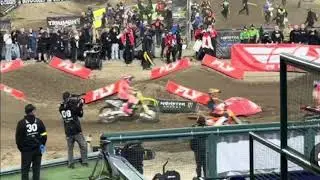 Mookie Barcia Crash | SX-A1 459 accident where Muki Barcia crashed on the First Lap