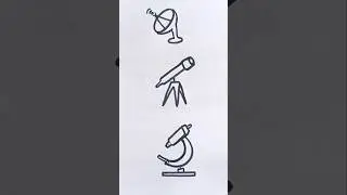 dish antenna, telescope and microscope drawing easy #short #trending #fyp #foryou #ytshorts #ytshort