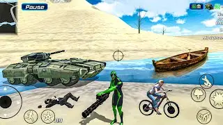 Drive New Military Tank in The City Of Rope Frog Ninja Hero Vegas Crime Simulator - Android Gameplay