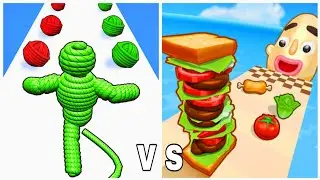 Sandwich Runner vs Roof Rails - Gameplay Walkthrough (Max Level, Math Games) All Max Level 