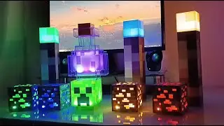 Set de Lamparas de Minecraft //Antorcha, Creeper, Minerales y posión