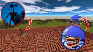 FASTEST SONIC vs STRONGEST SIREN HEAD in MAZE! GMod