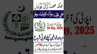 New Health Jobs 2025 Latest | District Health Officer DHO Dera Ismail Khan Jobs 2025