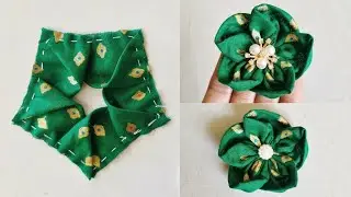 Amazing Fabric Art | Cloth Flower Making-Hand Embroidery Design | Method of Making Flowers from C...
