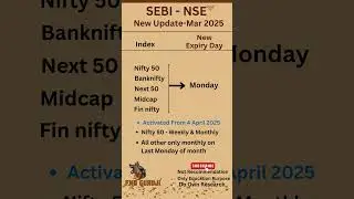 Nifty Expiry Changed to Monday | Expiry day change new SEBI update #nifty #banknifty #trading