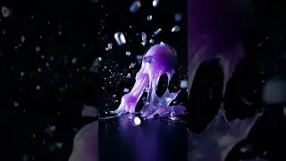Violet Slime Splash ASMR (💜✨ Glowing Violet Slime with Holographic Glitter)  #asmr #splash