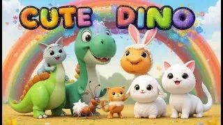 Cute Dinosaur & Friends Song | Bunny, Sheep, Ant & Kawaii Cats | 3D Kids Video