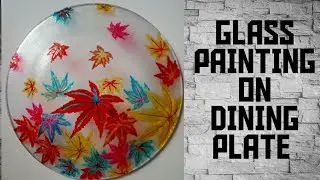Glass painting on dining plates