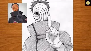 How to Draw Obito Uchiha | cute & simple anime Drawing Ideas step by step | gambar Obito