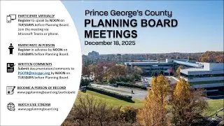M-NCPPC Prince George's County Planning Board Meeting - December 18, 2025