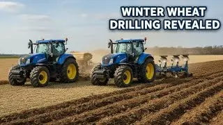 Experience Norfolk Farming: POWERFUL New Holland Tractors Drilling Winter Wheat and Ploughing!