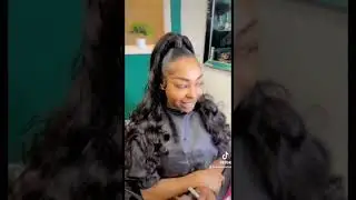 #blackhair  #sewinweave #halfupstyle #shorts SEWIN WITH LEAVE OUT