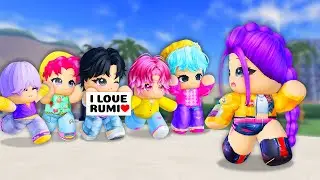 OUR BABY HAS 5 CRAZY FAN BOYS in Roblox! (Kpop Demon Hunters)