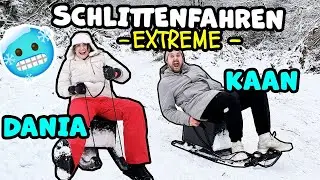 SCHLITTENFAHREN mit Kaan & Dania ABER IN EXTREM! Chaos im Schnee
