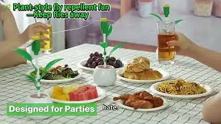 🌿 Plant-Style Fly Repellent Fan &ndash; Your table&rsquo;s new fly-busting hero! 🪰❌