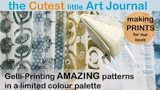 easy Gelli-plate prints for Collage in my Cute little Art Journal #artjournal #gelliplateprinting
