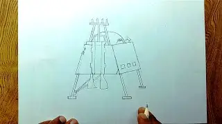 Vikram Lander drawing/ ISRO Chandrayaan 3 Moon Mission easy drawing/Chandrayaan 3 drawing